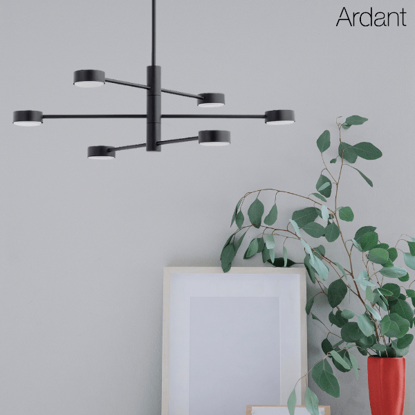 Wisząca lampa Orbit VI w kolorze czarnym z możliwością wymiany żarówek