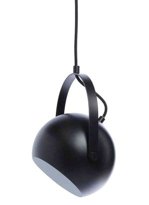 Czarna lampa wisząca Ball z uchwytem od Frandsen Lighting