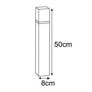Czarny ogrodowy słupek Geneva S z białym kloszem