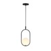 Czarna pojedyncza lampa wisząca Cordel do kuchni