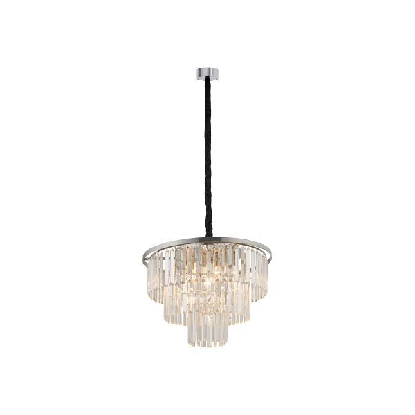Stylowa lampa wisząca Cirstal M z srebrnymi akcentami