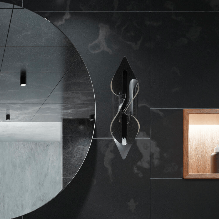 Kinkiet Velo z designerskiego szkła w srebrnym wykończeniu