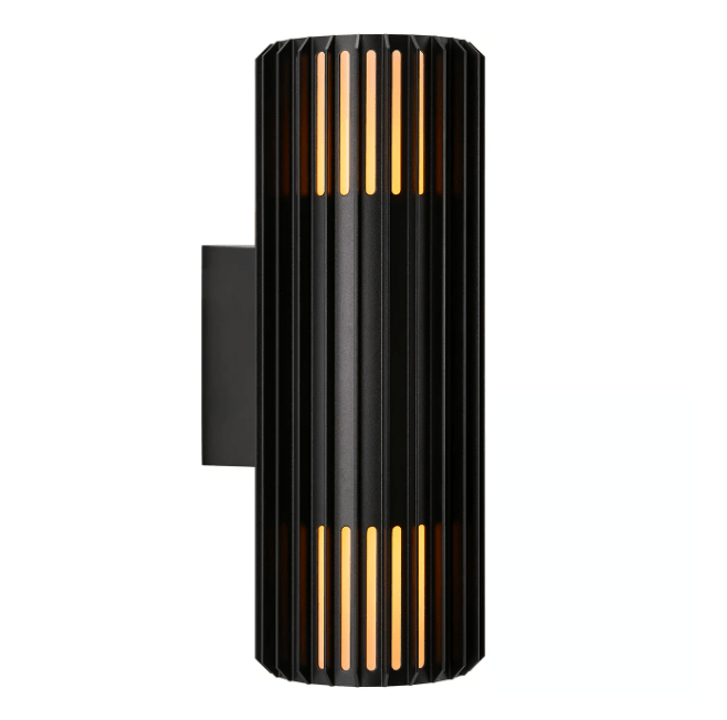 Czarny kinkiet Aludra od Nordlux, świecący w górę i w dół, na dwie żarówki