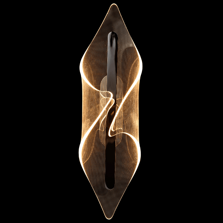 Kinkiet Velo z designerskiego szkła w srebrnym wykończeniu