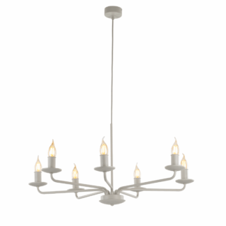 Klasyczny 7-ramienny żyrandol świecznikowy Limal w odcieniu beżu