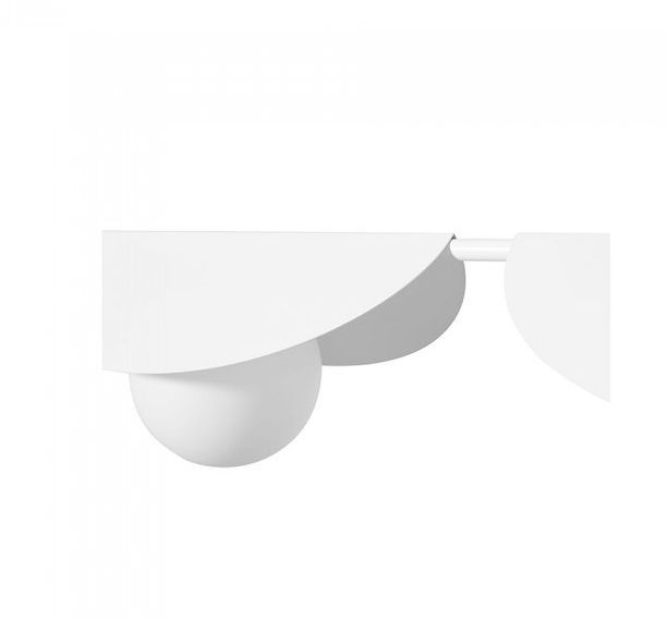 Biała wisząca lampa Sallo B z szklanymi kulami i ozdobnymi owalnymi blaszkami