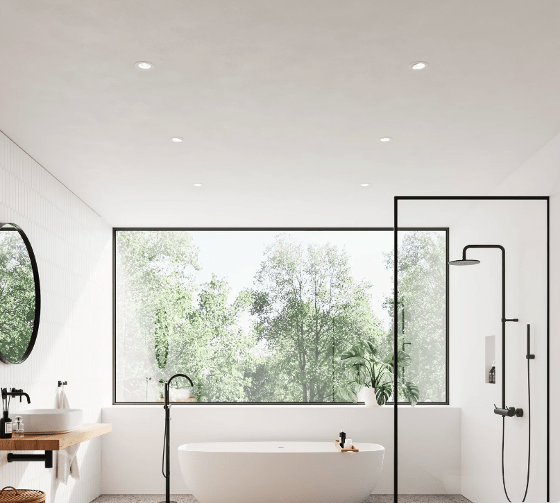 Białe, wpuszczane oczko LED Rosalee z funkcją ściemniania i klasą szczelności IP65