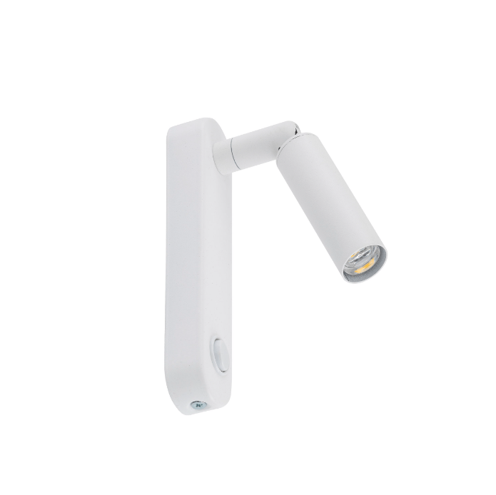 Elegancki, biały kinkiet Enzo Long TK z możliwością regulacji, idealny do sypialni