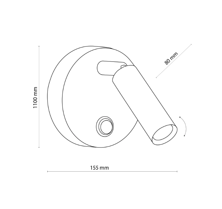 Biały, regulowany kinkiet Enzo TK – idealny nad łóżko