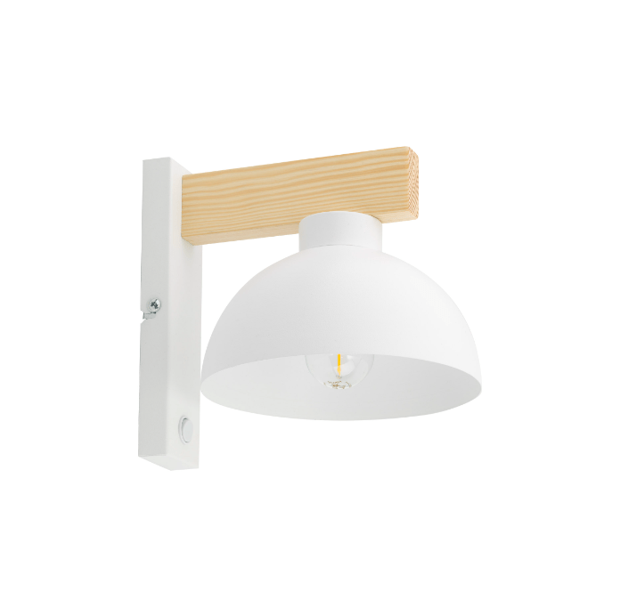 Biały skandynawski kinkiet Oslo TK z drewna