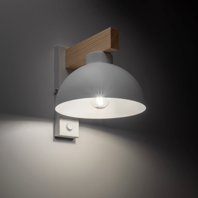 Biały skandynawski kinkiet Oslo TK z drewna