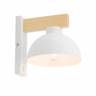 Biały skandynawski kinkiet Oslo TK z drewna