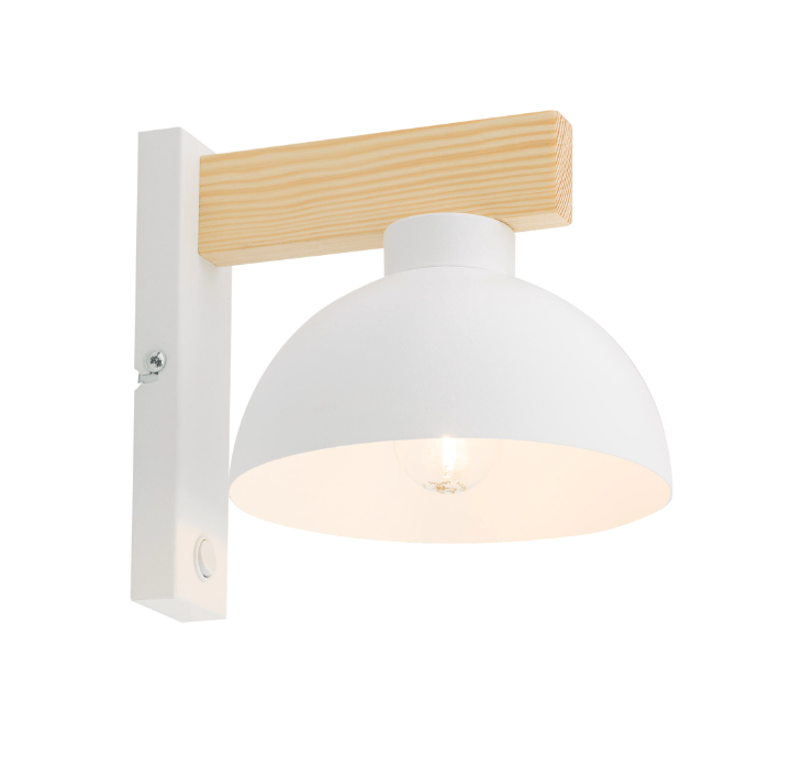 Biały skandynawski kinkiet Oslo TK z drewna