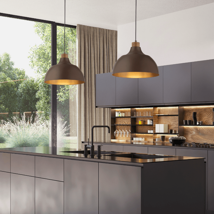 Elegancka, brązowa lampa wisząca Cap TK o subtelnym designie