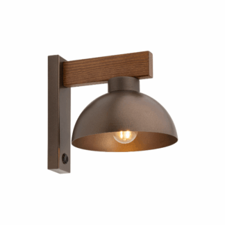 Elegancki drewniany kinkiet Oslo TK w brązowym kolorze z włącznikiem