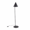Czarna stojąca lampa Cono TK w japońskim stylu z kloszem w kształcie stożka
