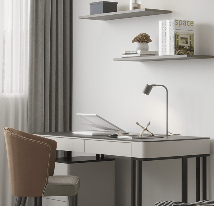 Czarna biurkowa lampka Logan TK z regulowanym kloszem