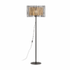 Boho lampa stojąca Harmony TK z jutowym abażurem w czarno-beżowych odcieniach