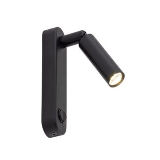 Czarny regulowany kinkiet do czytania Enzo TK