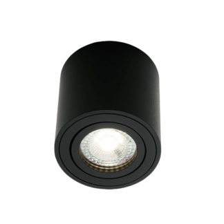 Regulowany sufitowy spot Sabonis w czarnym kolorze, wykonany z aluminium