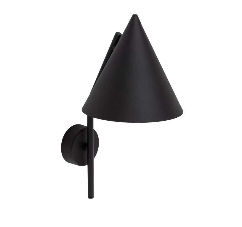 Czarny kinkiet Cono TK o stożkowym kształcie w duńskim stylu