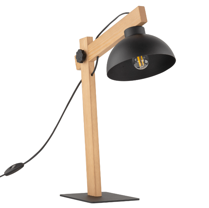 Czarna drewniana lampka Oslo TK idealna do biura i gabinetu
