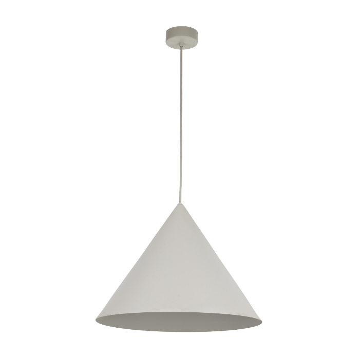 Wisząca lampa Cono XL TK w dużym rozmiarze i beżowym kolorze, o średnicy 50 cm