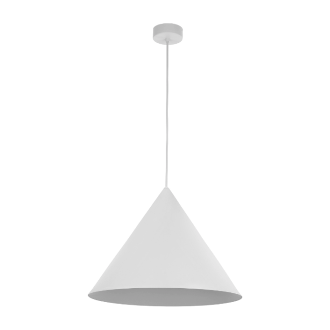 Duża wisząca lampa Cono XL TK w stylu wabi-sabi, biała, o średnicy 50 cm