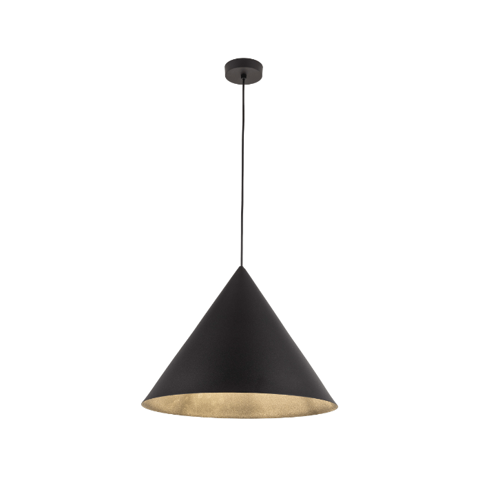 Duża wisząca lampa Cono XL TK w kolorze czarnym o średnicy 50 cm w stylu japandi