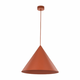 Wisząca lampa Cono XL TK w stylu retro, duża i czerwona, o średnicy 50 cm
