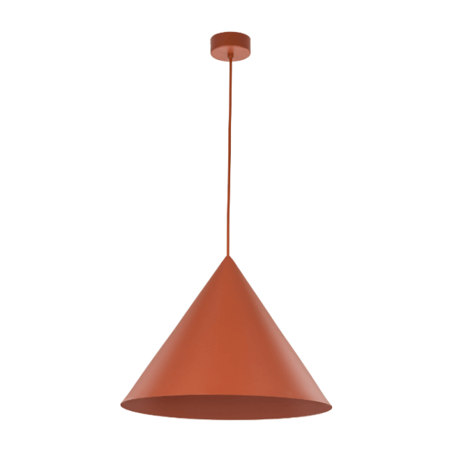 Wisząca lampa Cono XL TK w stylu retro, duża i czerwona, o średnicy 50 cm
