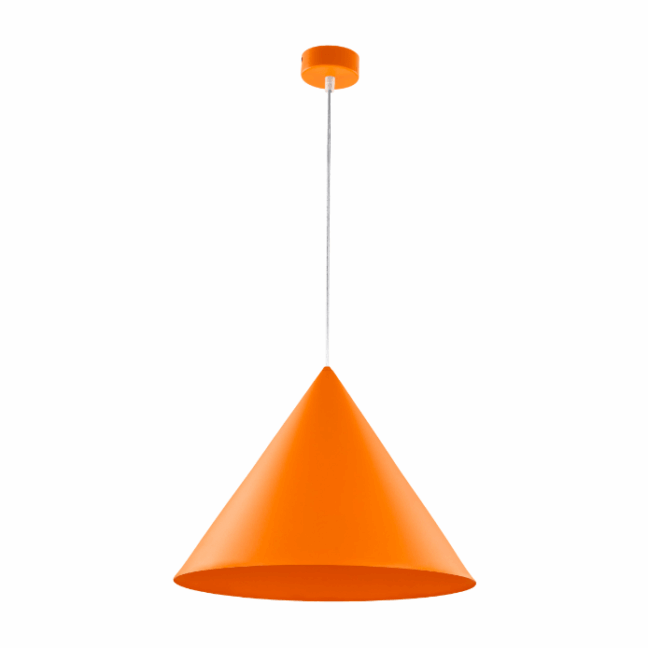 Duża wisząca lampa Cono XL TK w kolorze pomarańczowym, o średnicy 50 cm, w stylu retro