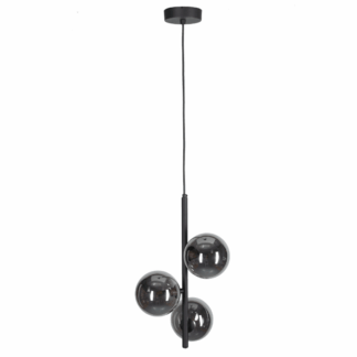 Lampa wisząca Estera 3 z przydymionymi, srebrno-szarymi kloszami