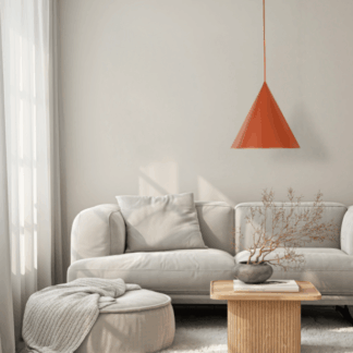 Duża wisząca lampa Cono w intensywnie czerwonym kolorze