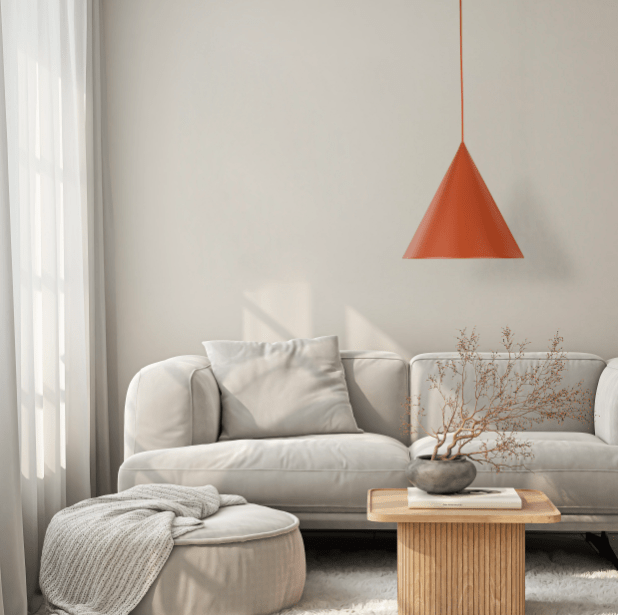 Duża wisząca lampa Cono w intensywnie czerwonym kolorze