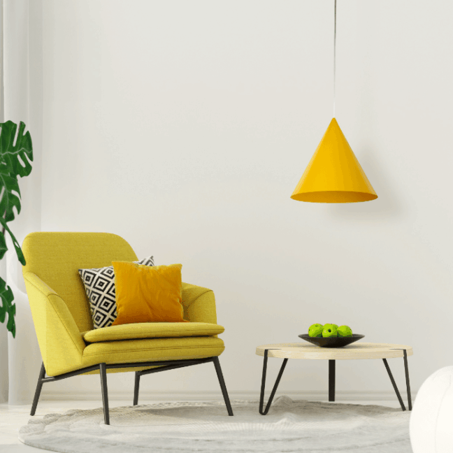 Wisząca lampa Cono Large TK w odcieniu jasnej żółci