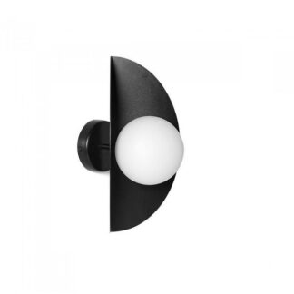 Czarny kinkiet lub plafon Sallo D z białą kulą w eleganckiej oprawie