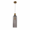 Wisząca lampa Piega 1 z dymionym, ryflowanym kloszem