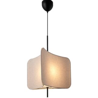 Wisząca lampa Tinto z beżowym, trójkątnym abażurem