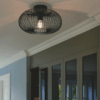 Lampa sufitowa Beroni z drucianym kloszem w formie kinkietu