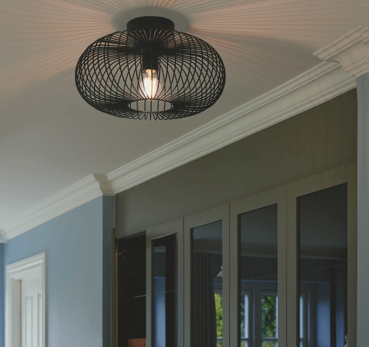Lampa sufitowa Beroni z drucianym kloszem w formie kinkietu