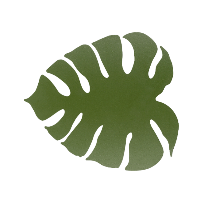 Kinkiet ścienny Monstera XL w zielonym kolorze – lampa w kształcie liścia.