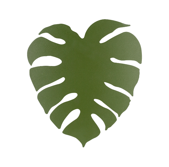 Kinkiet ścienny Monstera XL w zielonym kolorze – lampa w kształcie liścia.