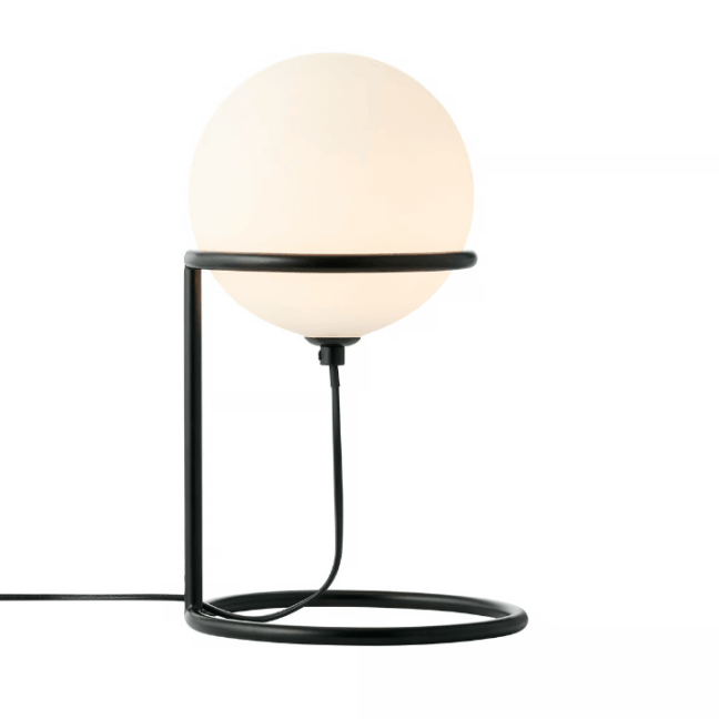 Biała szklana lampa stołowa Wilson od Nordlux