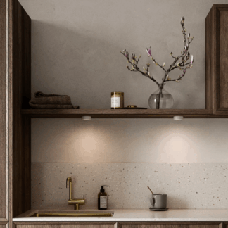 Zestaw 3 białych lampek podszafkowych LED Kitchenio o mocy 2W i jasności 170 lm