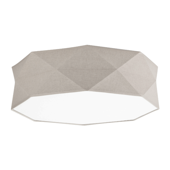 Lniany plafon Kantoor 52 cm w naturalnym beżowym odcieniu z geometrycznym wzorem