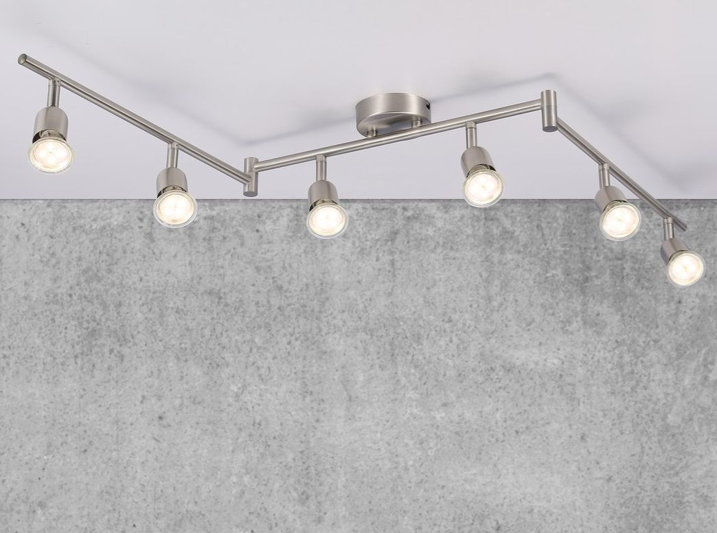 Składana lampa sufitowa Avenue z sześcioma żarówkami i możliwością regulacji kloszy
