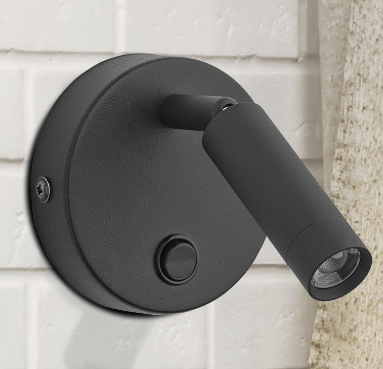 Minimalistyczny czarny kinkiet Enzo TK z regulowaną tubą