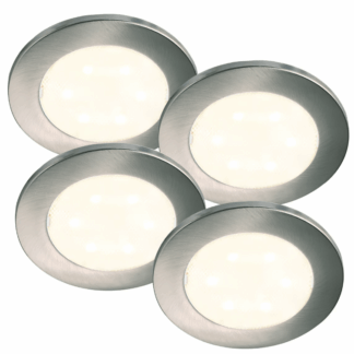Zestaw 4 oczek podszafkowych LED Lismore, barwa 3000K, strumień świetlny 75 lm, moc 0,7W