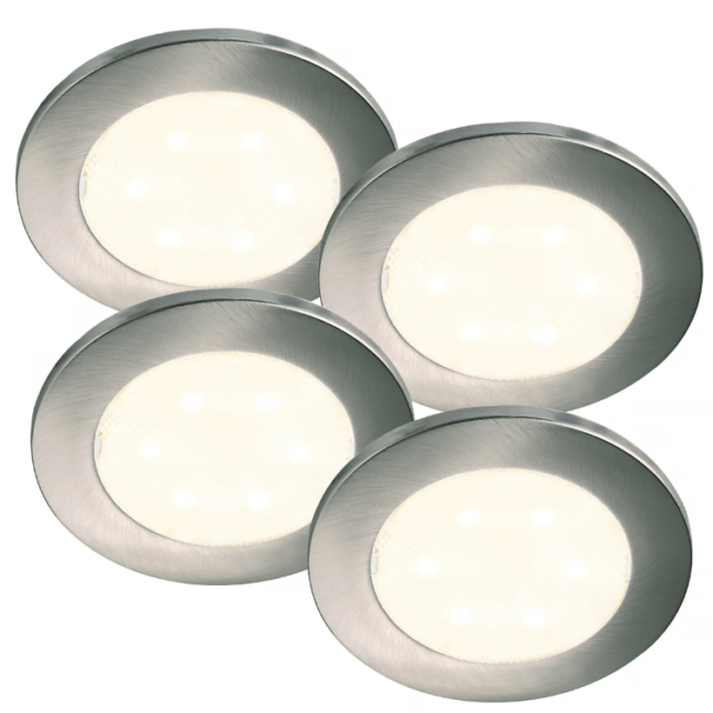 Zestaw 4 oczek podszafkowych LED Lismore, barwa 3000K, strumień świetlny 75 lm, moc 0,7W